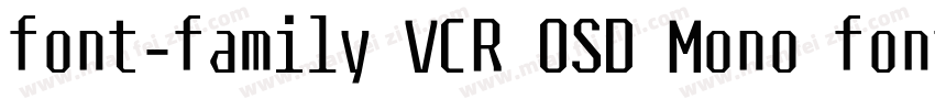 font-family VCR OSD Mono font-siz字体转换